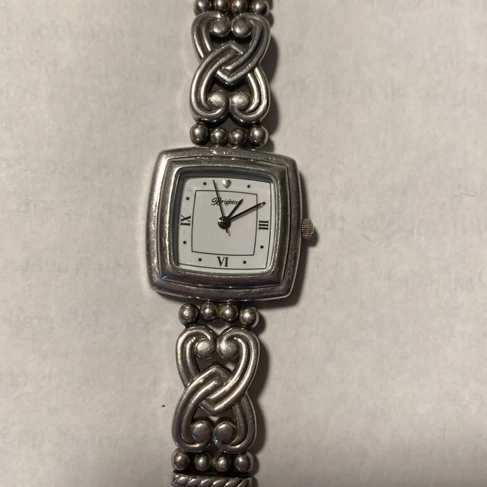 Brighton silver Santa Rosa swirled link watch with toggle‎ clasp
